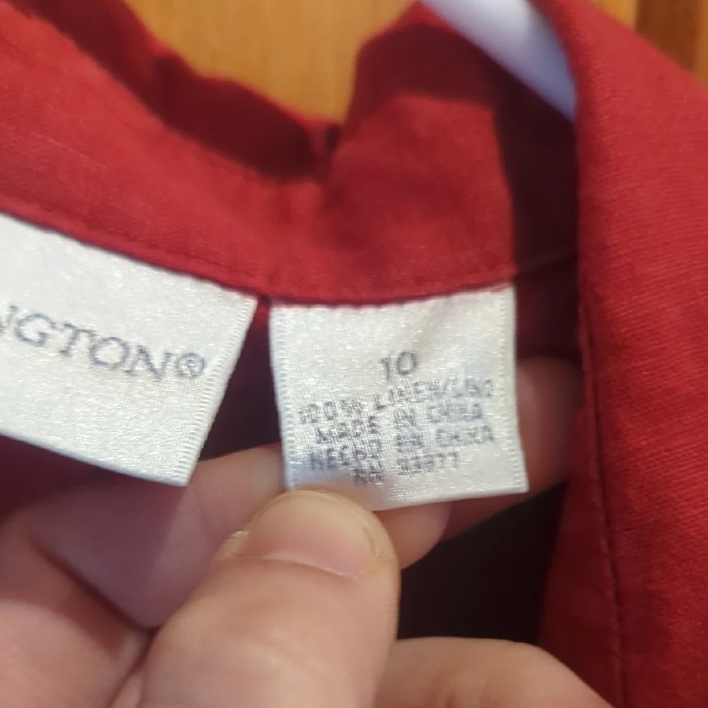 Red Linen Button Down - Picture 3 of 6